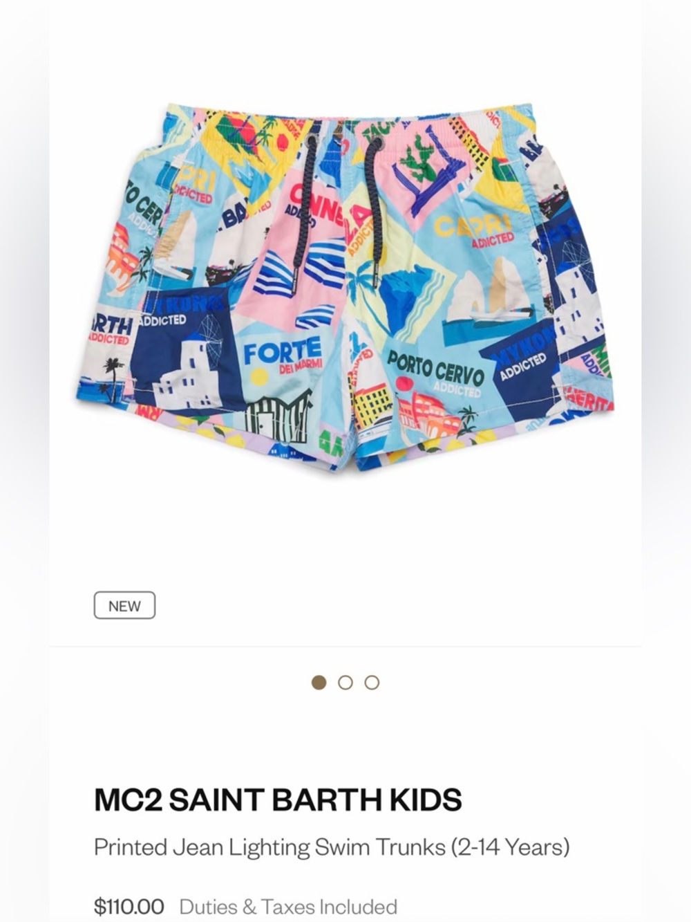 MC2 Saint Barth Kids Swim Shorts